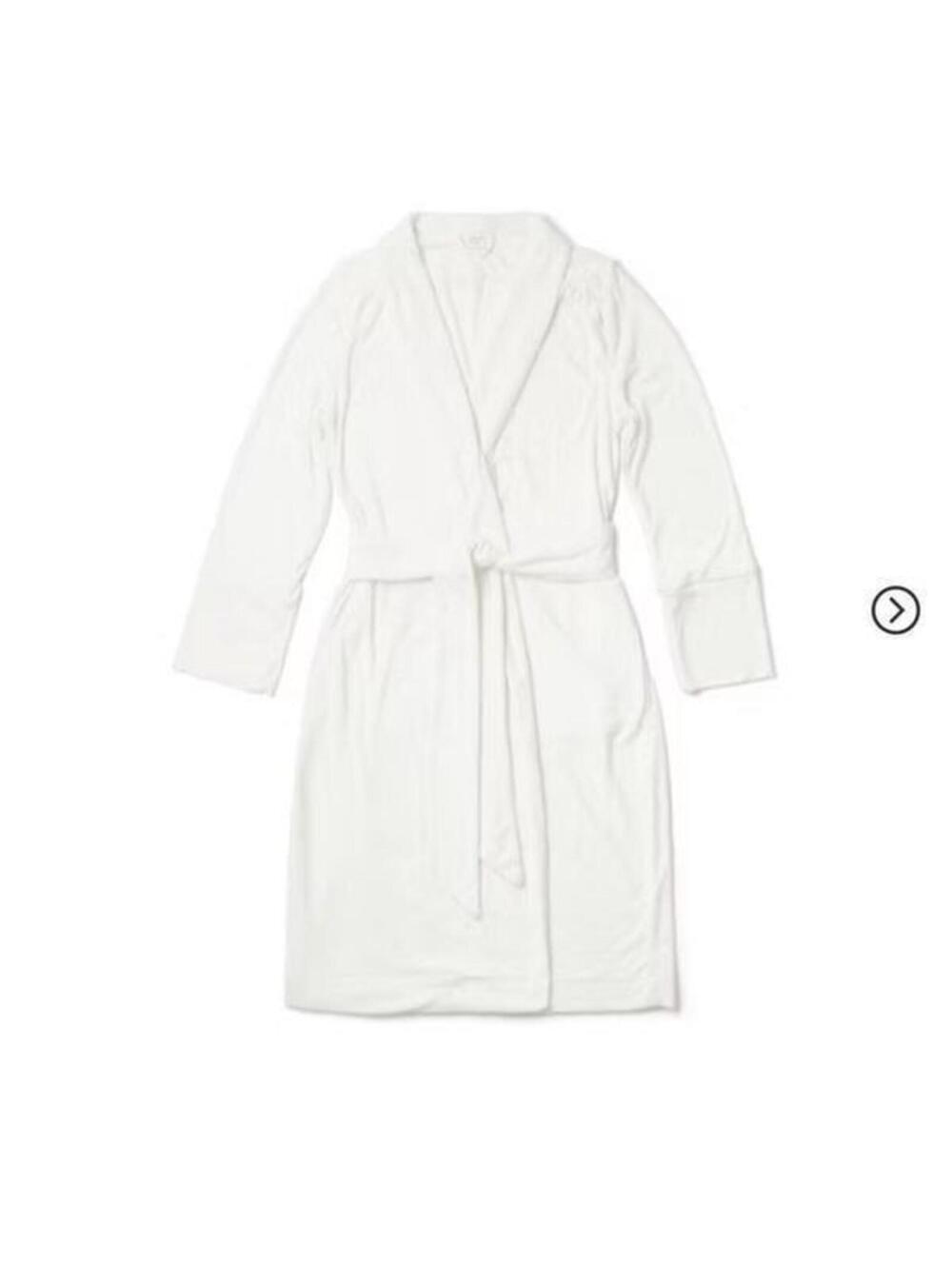NWT Goumi Kids Mom Cloud Terry Robe XS/S Bamboo Organic Cotton White Pockets